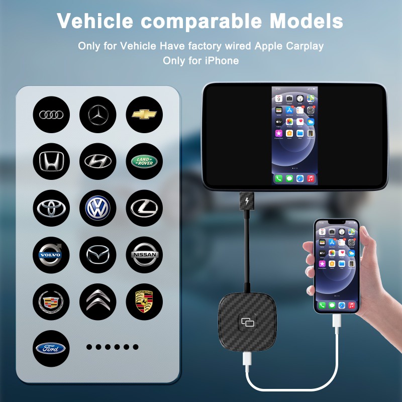 Carplay Bộ Chuyển Đổi Gương Chiếu Hậu Xe Hơi Có Dây Cho iphone