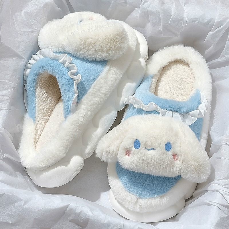 Cici Dép Bông Đi Trong Nhà Hình Chó cinnamon Đáng Yêu Cho Nữ