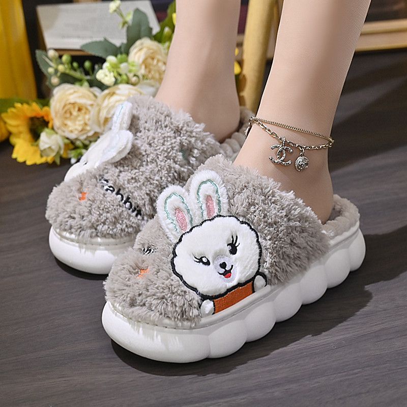 Dép Bông Đi Trong Nhà Bằng Vải cotton Đế Dày Chống Trượt Thời Trang Thu Đông 2023