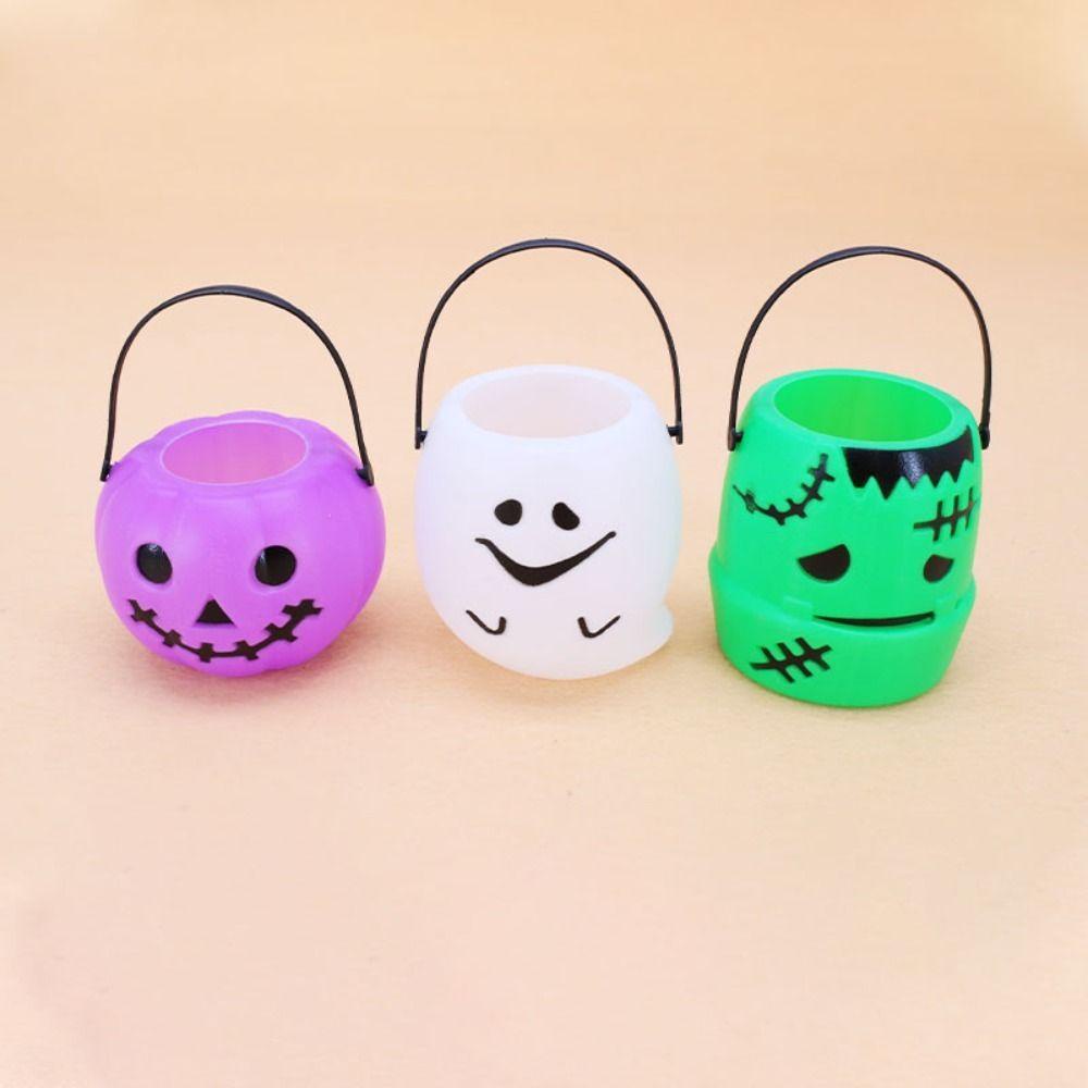 Xô Nhựa Đựng Kẹo Có Tay Cầm Hình Quả Bí Ngô halloween