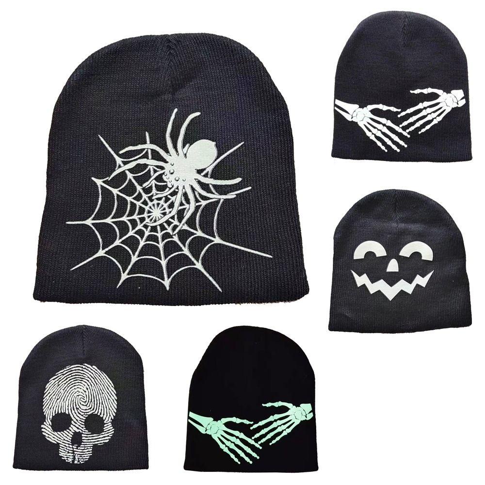 Einway Mũ Len beanie Dệt Kim Phát Sáng Hàng Trăm Người Nhện Giữ Ấm Mùa Đông Cho Nam Và Nữ Dịp halloween