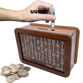 UUMIR Hộp Đựng Tiền Tiết Kiệm Bằng Gỗ Thủ Công Có Thể Tái Sử Dụng Cho Trẻ Em