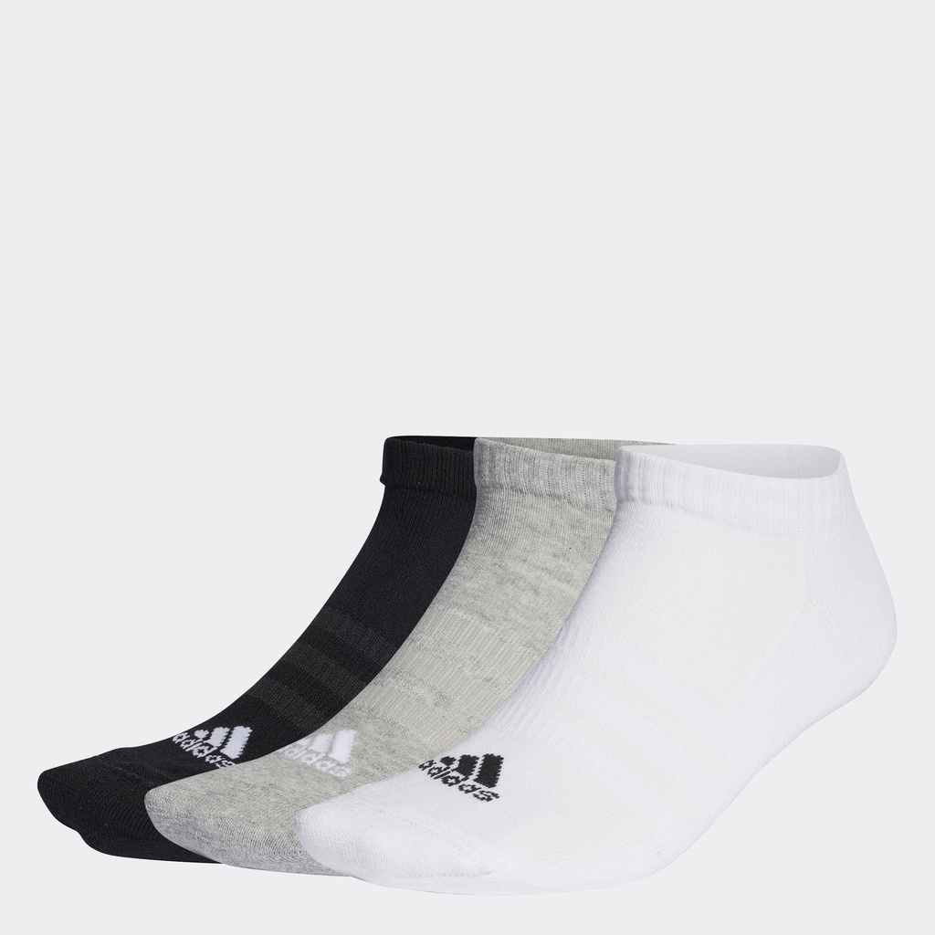 adidas Phong cách sống Bộ 3 Đôi Tất Cổ Thấp Lót Đệm Unisex Xám IC1333