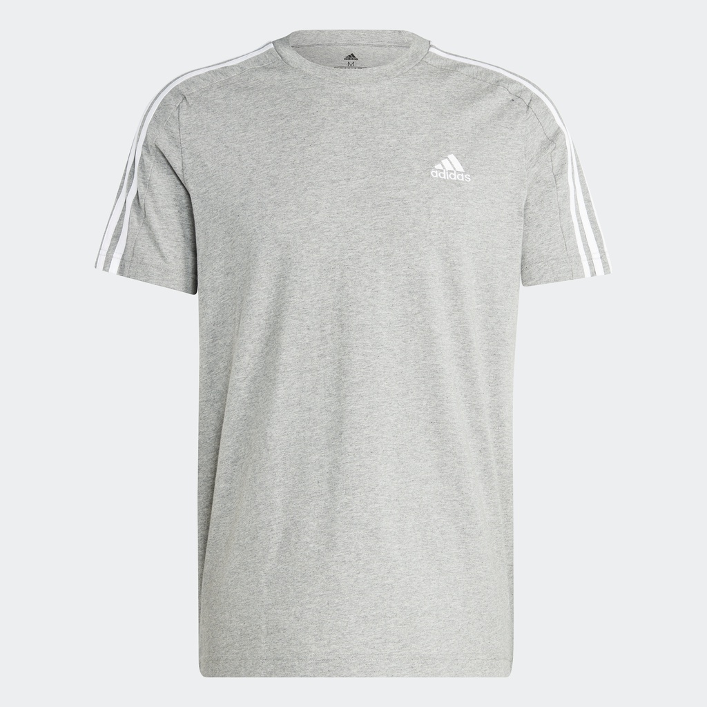 adidas Phong cách sống Áo Thun 3 Sọc Single Jersey Essentials Nam Xám IC9337
