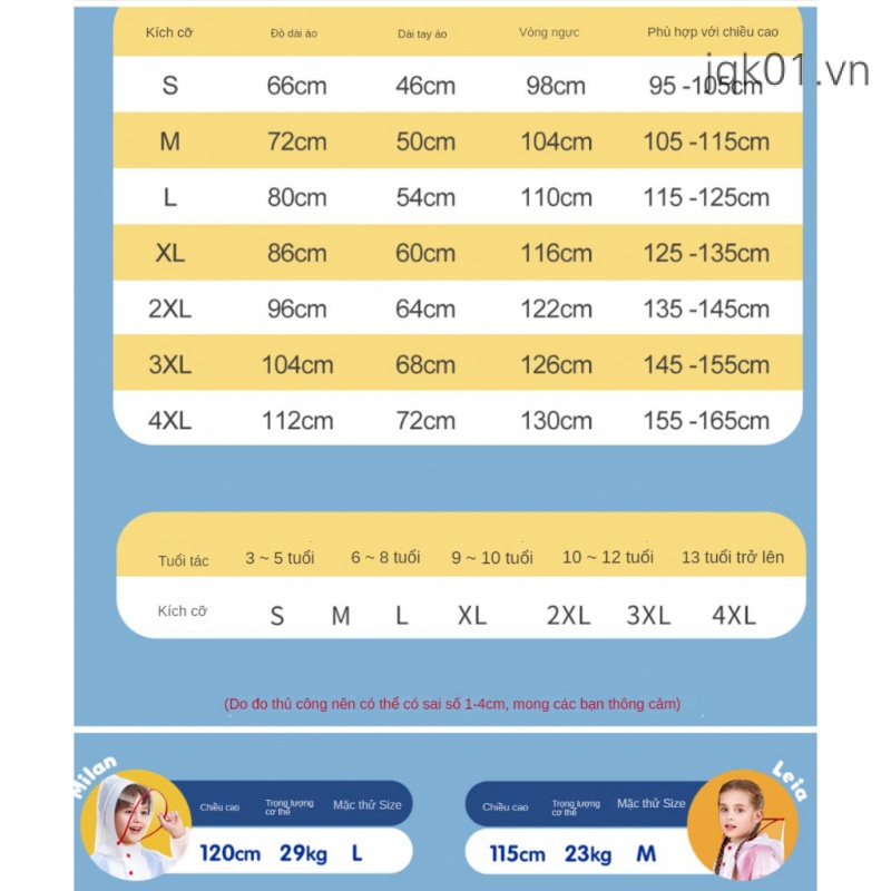 Áo Mưa Toàn Thân Chống Thấm Nước Họa Tiết Xinh Xắn Cho Bé