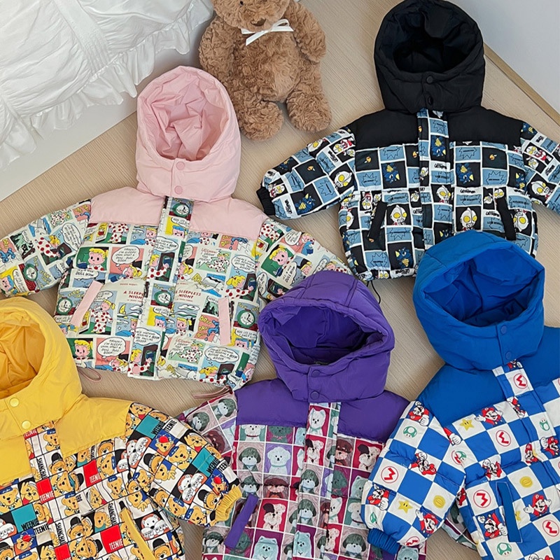 SUPER KIDS Áo Khoác Phao cotton Dày Dặn Giữ Ấm Dành Cho Bé Trai Và Bé Gái