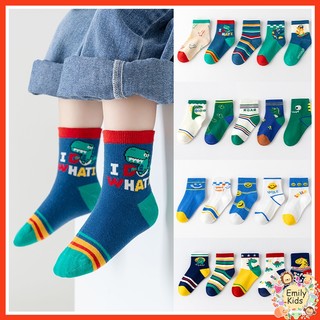 Set 5 Đôi Vớ cotton Mềm Chất Lượng Cao Họa Tiết Động Vật Hoạt Hình Cho Bé Từ 1-12 Tuổi