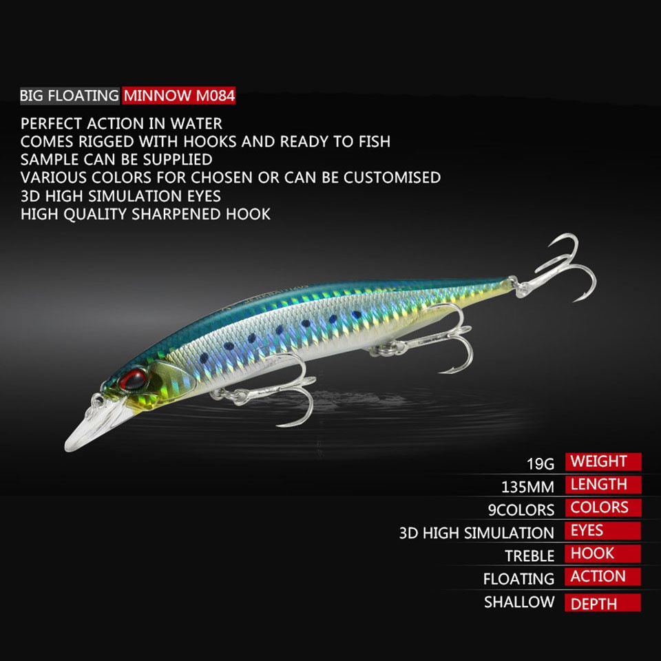 Skybaits 1 Mồi Câu Cá Giả 3d 13cm 19g Bằng Nhựa Cứng