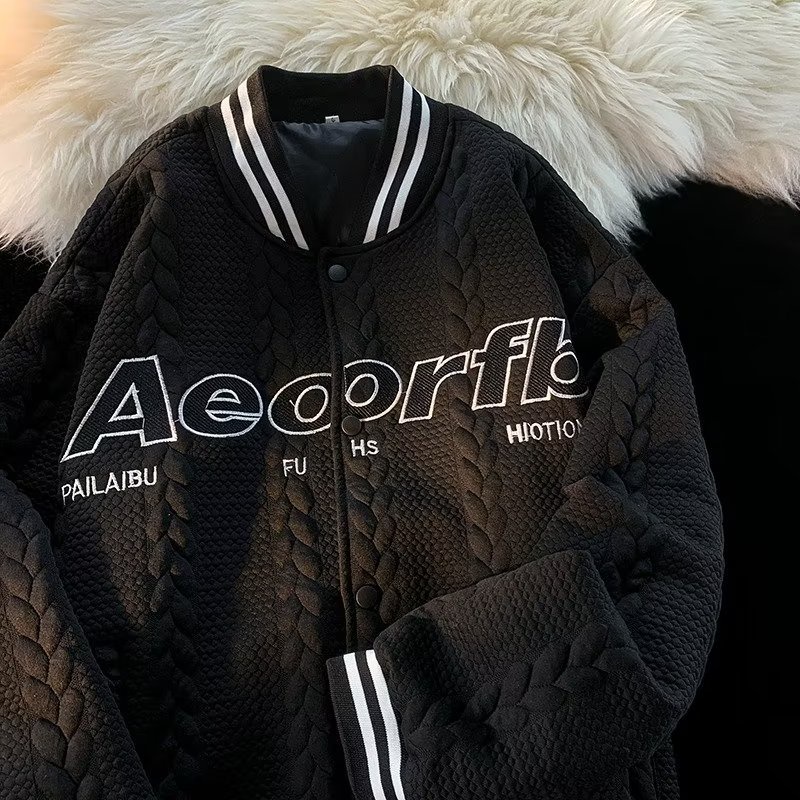 Áo Khoác Bóng Chày Thêu Chữ Thời Trang Cá Tính