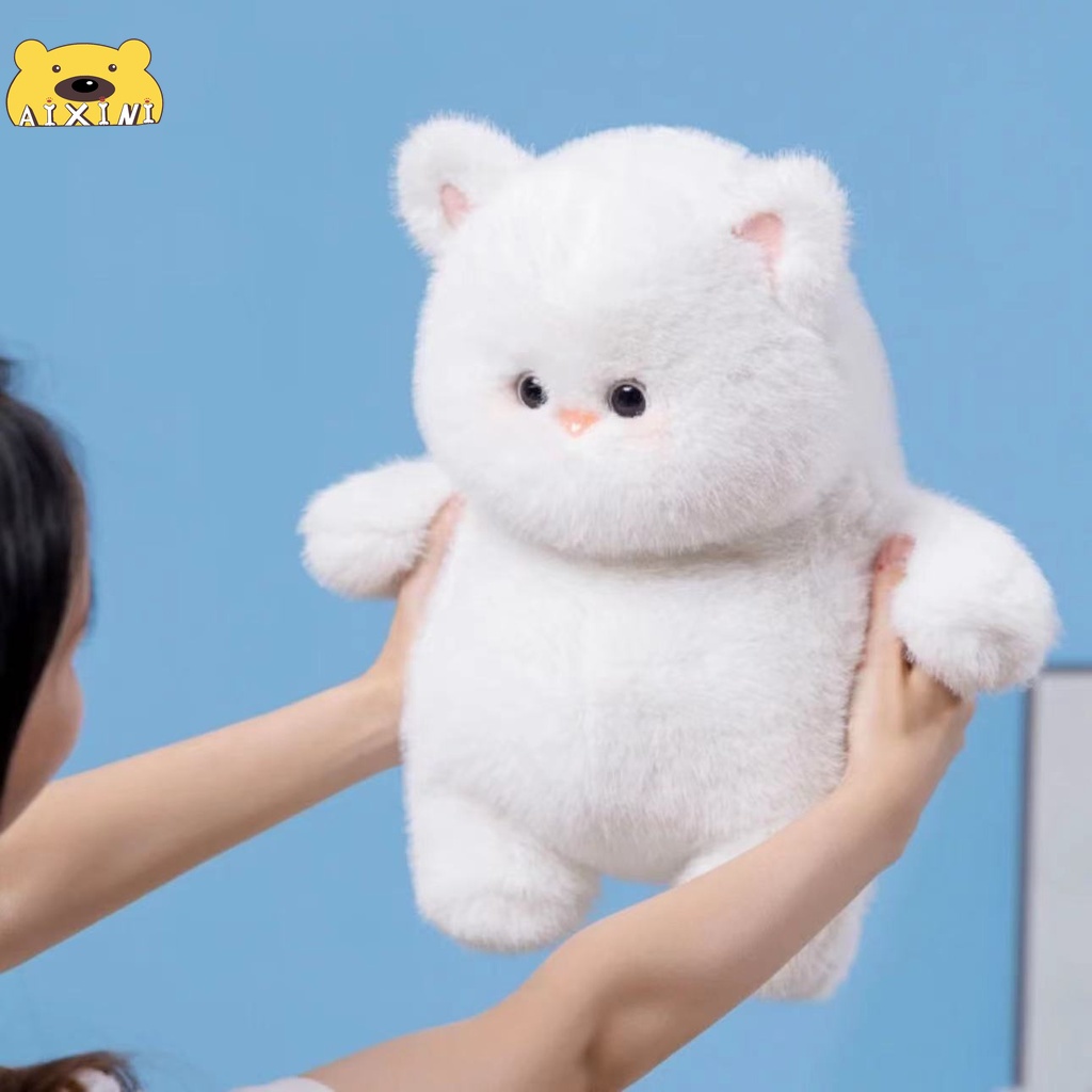 💯CHÍNH HÃNG-Siêu mềm!🐱Đồ chơi nhồi bông Hình Con Mèo Màu Trắng Siêu Mềm 35cm