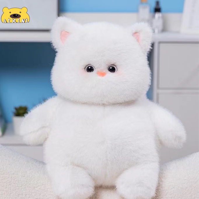 💯CHÍNH HÃNG-Siêu mềm!🐱Đồ chơi nhồi bông Hình Con Mèo Màu Trắng Siêu Mềm 35cm