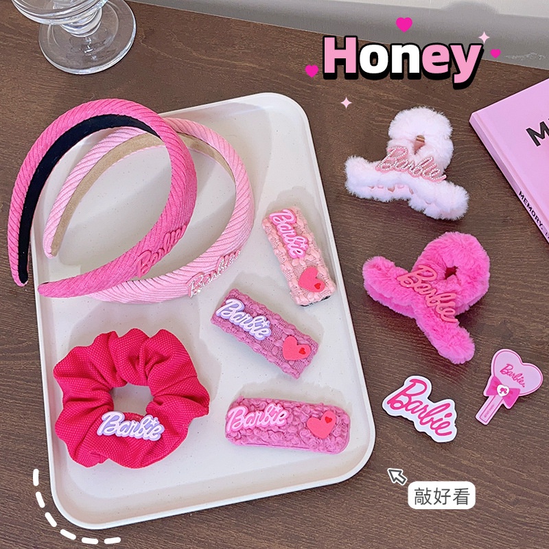 Dây buộc tóc TENDER AFTERNOONS lông nhung màu hồng ngọt ngào và đáng yêu cho nữ