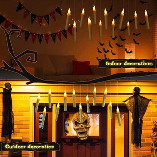 12PCS Christmas LED candle light with hanging hook fishing line Halloween candle hanging Harry Potter light candle
