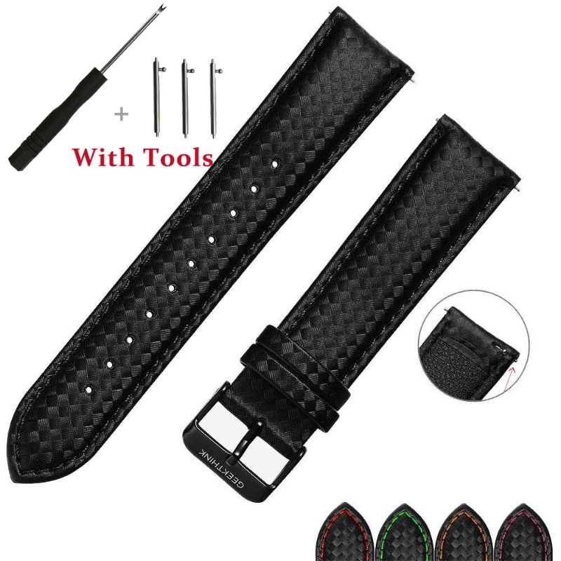 Dây Đeo Thay Thế 20mm 22mm Bằng Sợi carbon Cho Đồng Hồ samsung watch 3 41mm 45mm gear s3 s2 classic