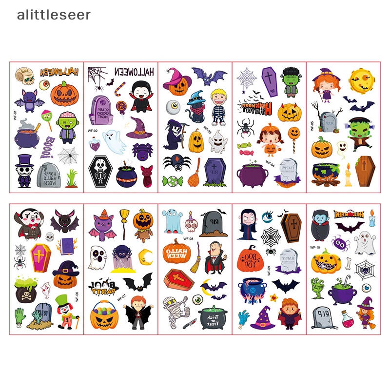 Er Set 10 Hình Xăm Dán Họa Tiết halloween Vui Nhộn Cho Trẻ Em