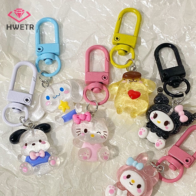 Hwtr Móc Chìa Khóa Trong Suốt Hình sanrio hello kitty / Chó cinnamon / melody Đáng Yêu Mới