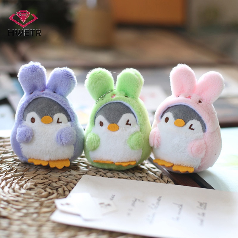Móc khóa HWETR kiểu chim cánh cụt nhồi bông đáng yêu
