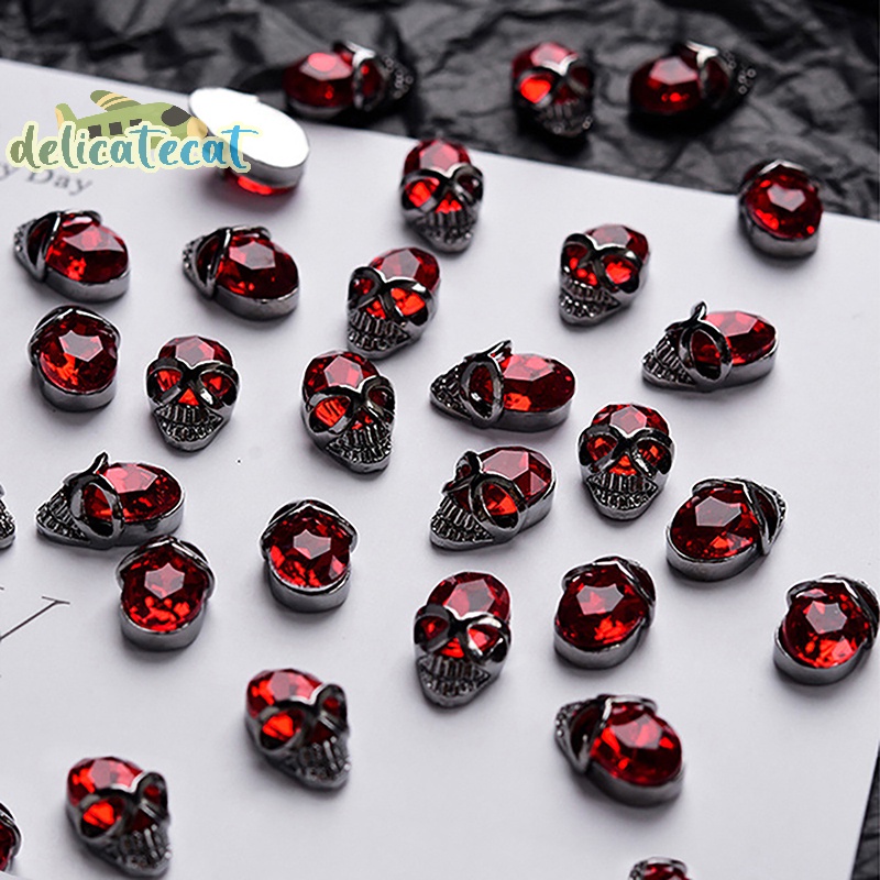 Set 10 Phụ Kiện Trang Trí Móng Tay Nghệ Thuật Hình Thánh Giá 3d Bằng Hợp Kim Phong Cách punk