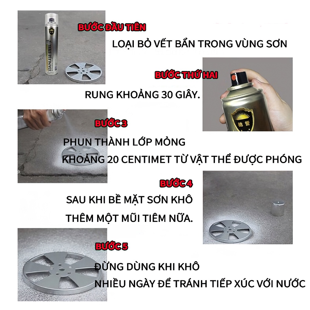 Sơn Bạc Mạ Crom Sơn Xịt Mạ Chrome Sáng Bóng 350ml - Chai Sơn Mạ Siêu Bóng