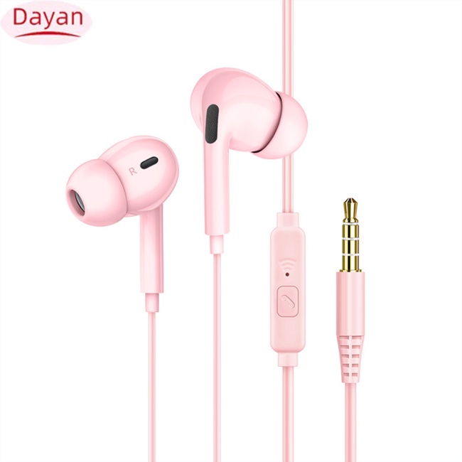 Tai Nghe bass Nhét Tai Có Dây 3.5mm Kèm mic Màu Sắc macaron