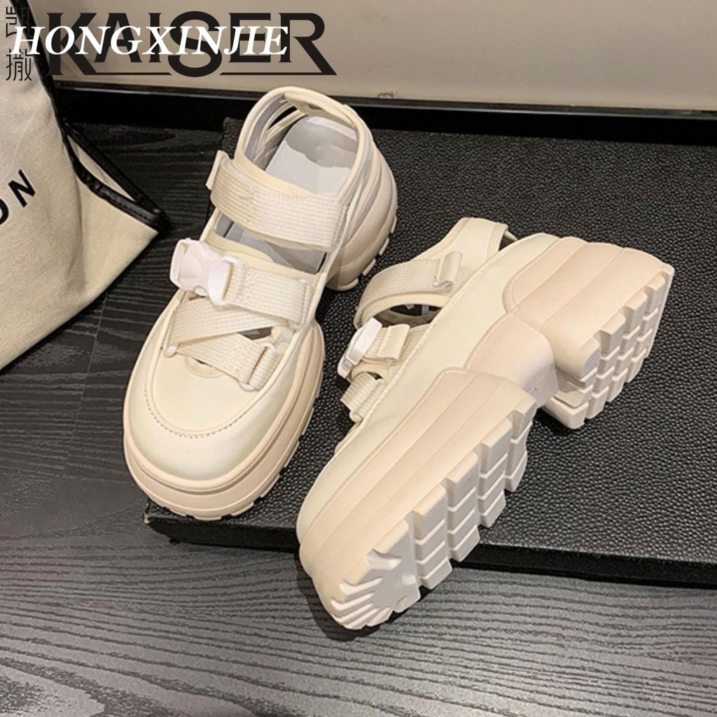 HONGXINJIE dép sandal nữ dép đi biển dép đế cao Thoải Mái Xinh Xắn  B98G1PX 35Z230829