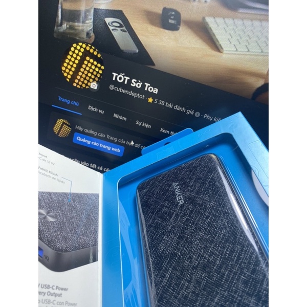 Sạc dự phòng Anker powerpore 3 Sense 10000mAh - A1231 / A1248 NEW bọc vải sạc nhanh 20W PD