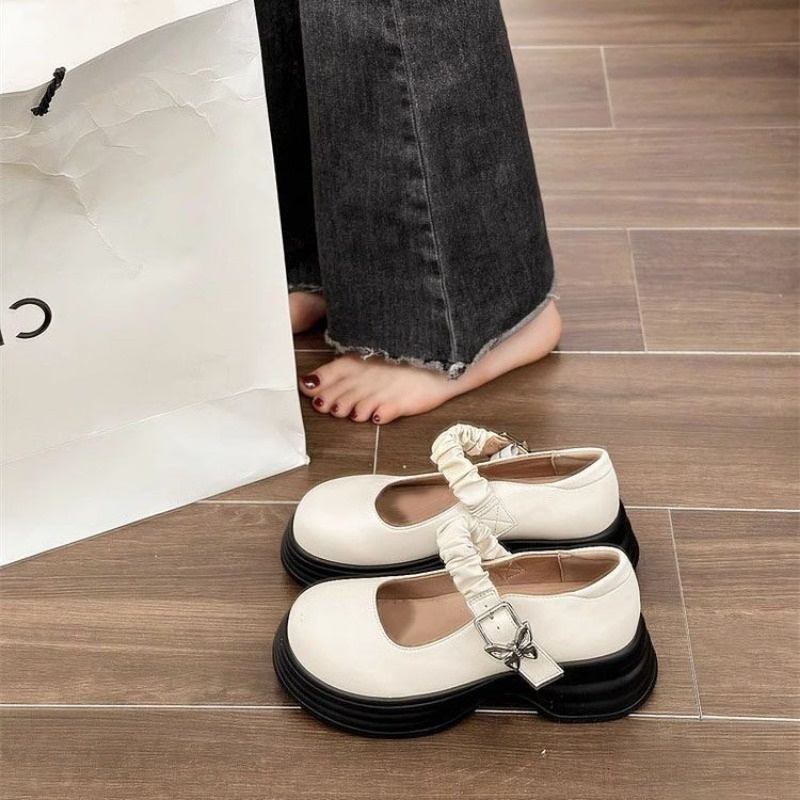 Giày Da Đế Dày Thời Trang Dành Cho Nữ