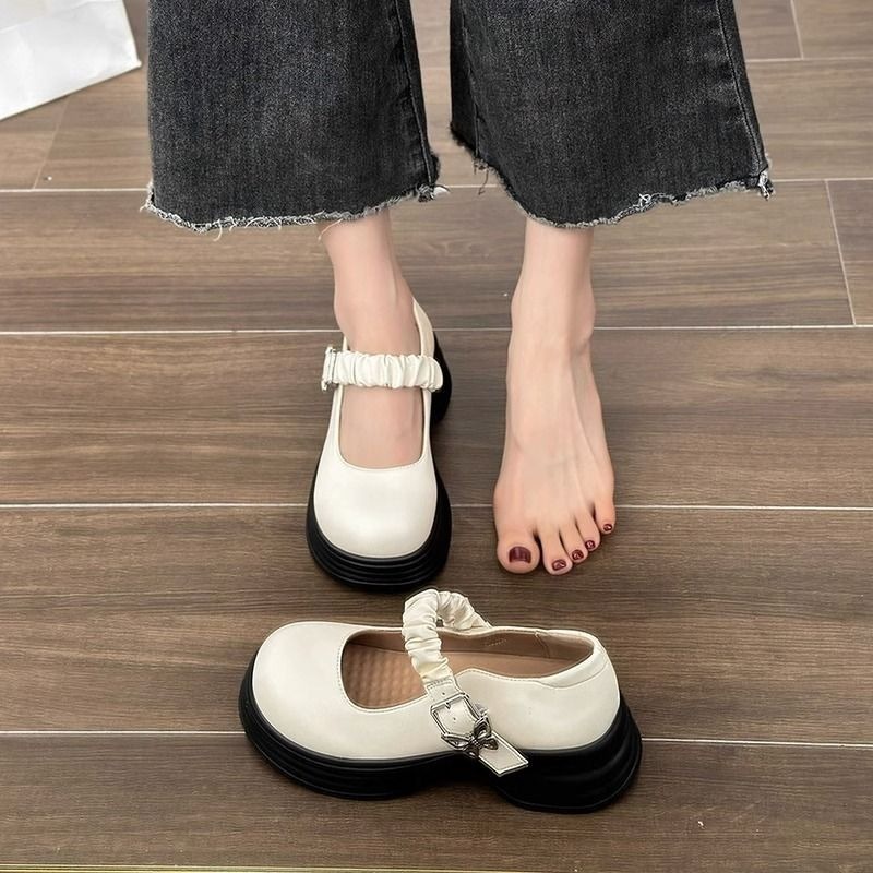 Giày Da Đế Dày Thời Trang Dành Cho Nữ