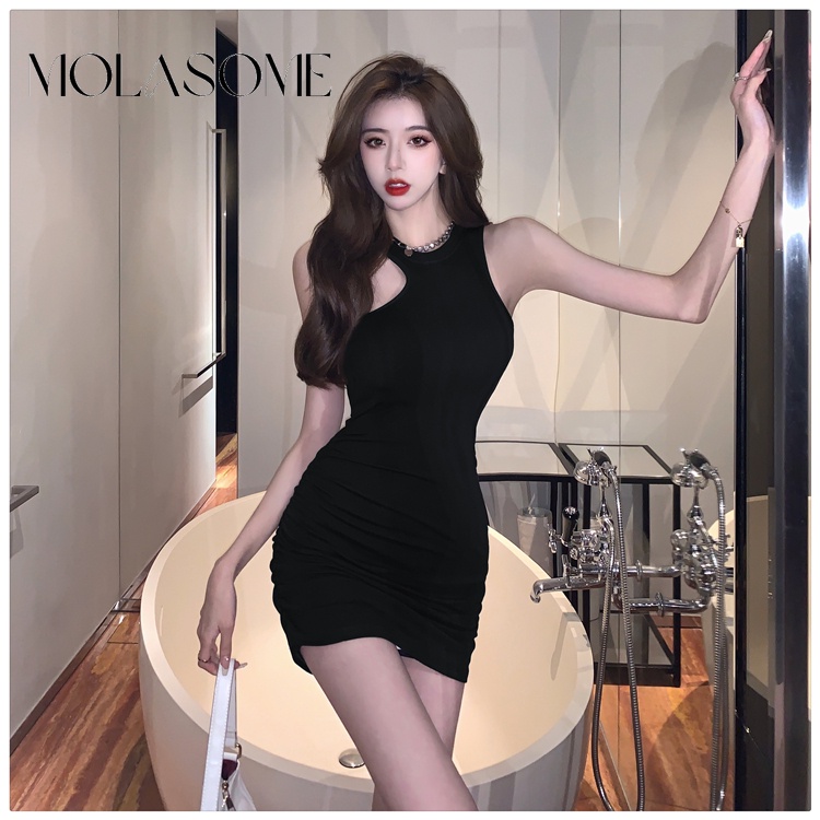 Polaroisome Đầm mini Sát Nách Màu Trơn Thời Trang Mới 2023 Cho Nữ