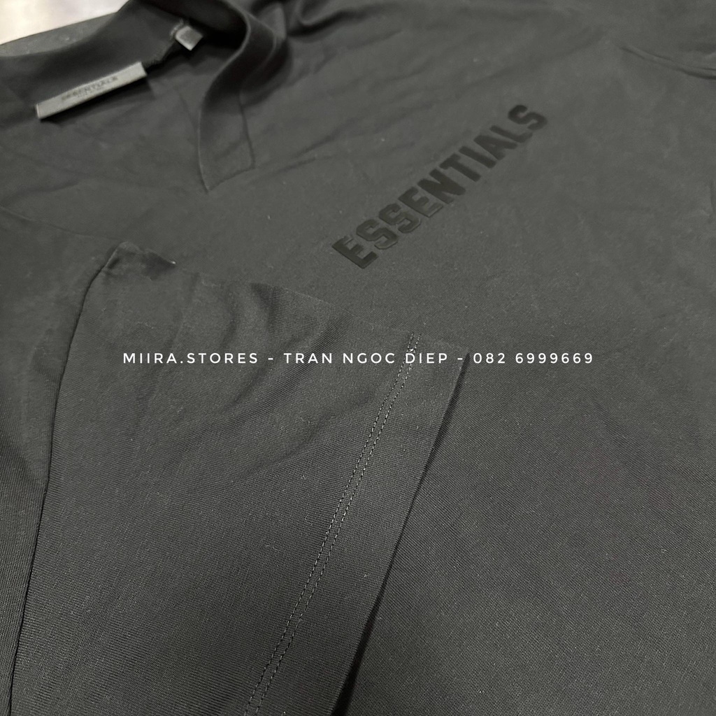 BLACK CORE - V-NECK TEE ESSENTIALS JET BLACK - Áo thun tee cổ chữ V ESSENTIALS JET BLACK