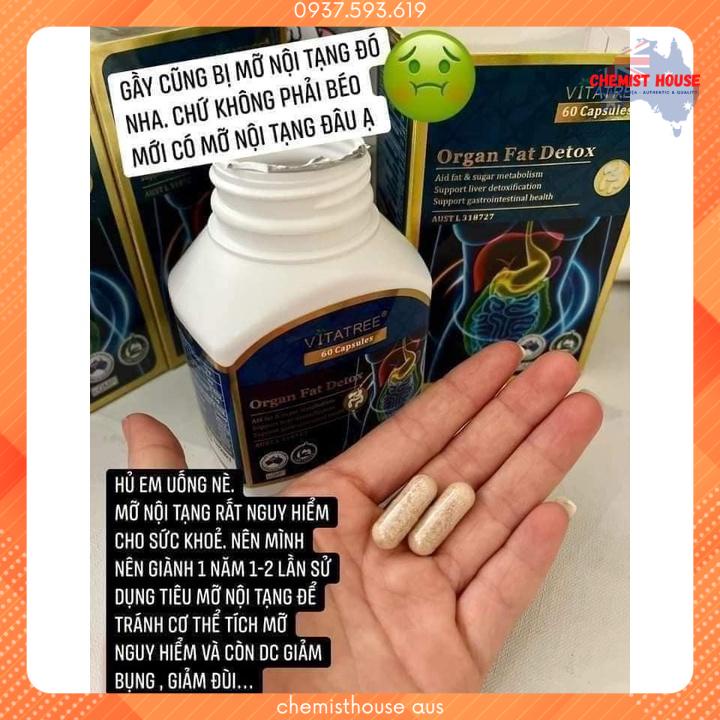 Viên Uống Thải Độc Mỡ Nội Tạng chuẩn Úc liệu trình 30 ngày - Vitatree Organ Fat Detox 60 capsules -chemisthouse