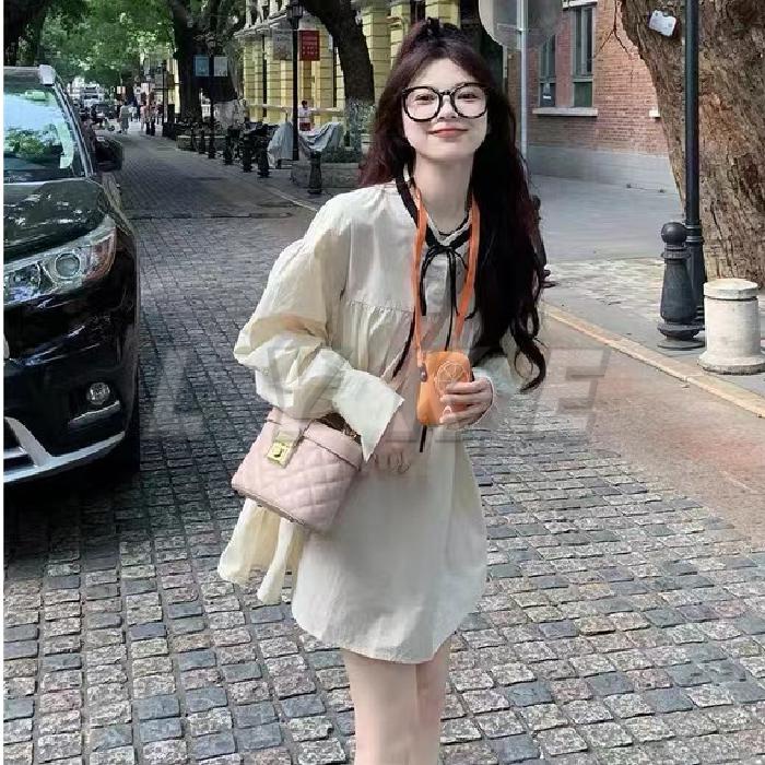 Váy sơ mi Váy Búp triệu lộ tư Bê Áo Sơ Mi Dễ Thương Kiểu Nhật Dáng Nhỏ Váy Kiểu Pháp Cao Cấp Ngọt Ngào