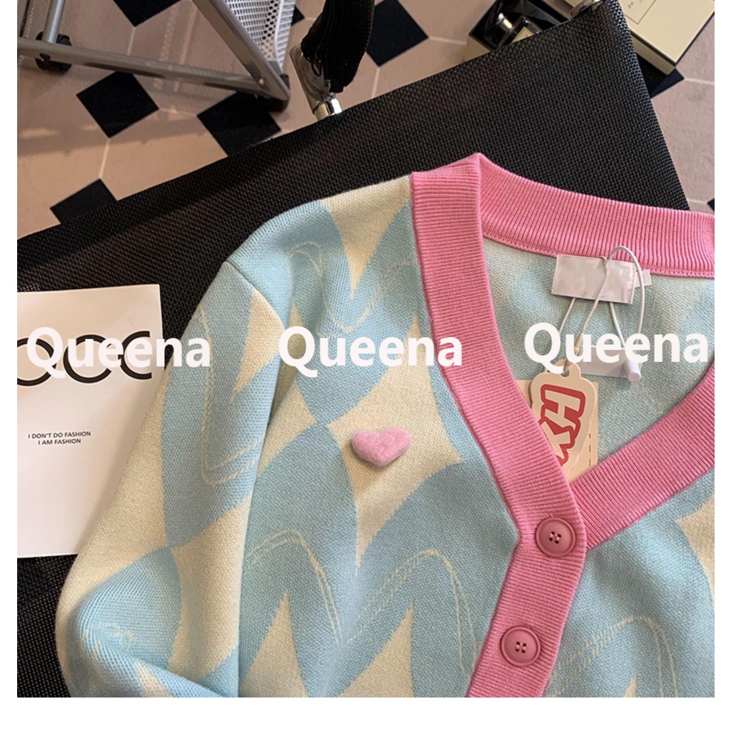 Queena  Áo Len áo khoác cardigan áo cardigan Thời trang hàn quốc  fashion Trendy Comfortable Thời trang A91K87P 36Z230909