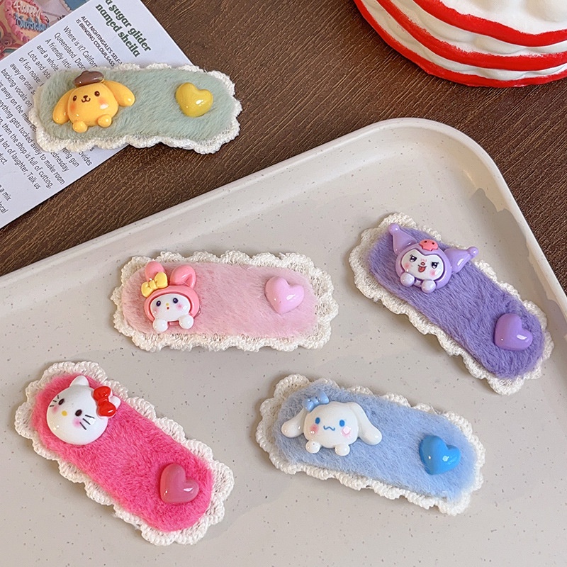 Ere1 Kẹp Tóc Hình sanrio kuromi hellokitty Ngọt Ngào Cho Nữ
