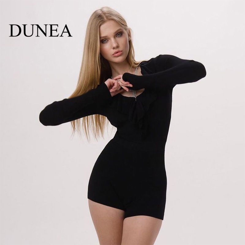 DUNEA Áo Ren Tay Dài Của Phụ Nữ Dunea