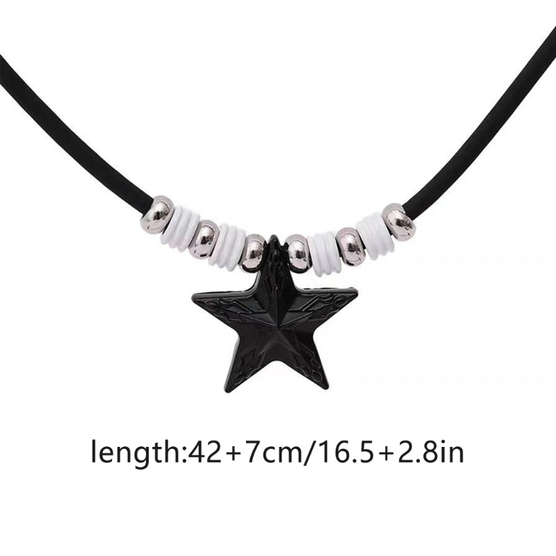 Btf Vòng cổ Hình Ngôi Sao May Mắn Màu Đen Phong Cách bohemia Thời Trang