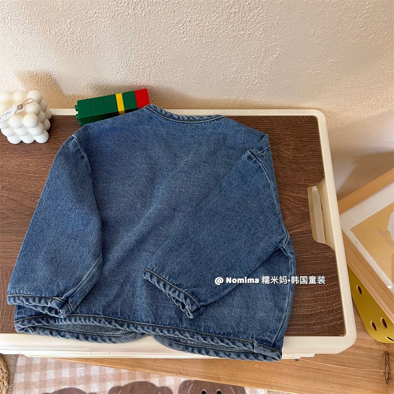 Áo Khoác denim Tay Dài Dáng Rộng Thời Trang Xuân Thu Dành Cho Bé