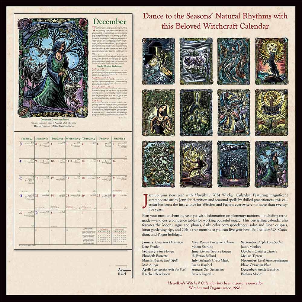 2024 Calendar, Time Planning Year's Gifts Witches's Calendar, Fashion Gift Wall Decor Paper Wall Calendar Wall