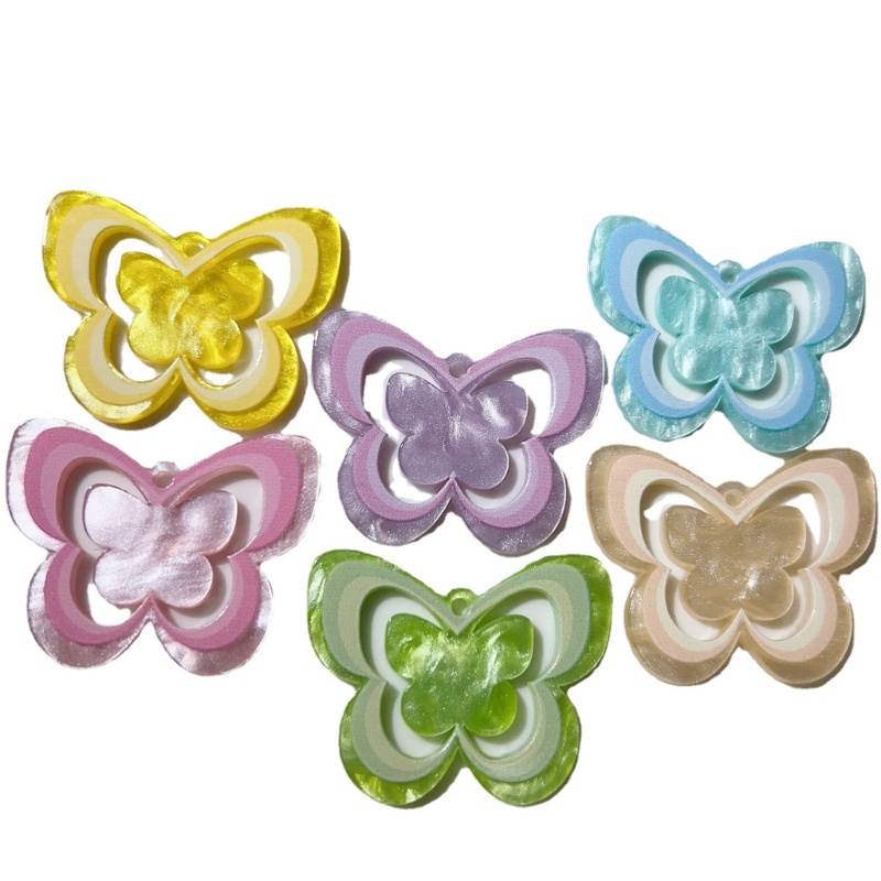 Miss Mặt Dây Chuyền Hình Bướm Rỗng Bằng acrylic Tinh Tế Tự Làm Trang Sức