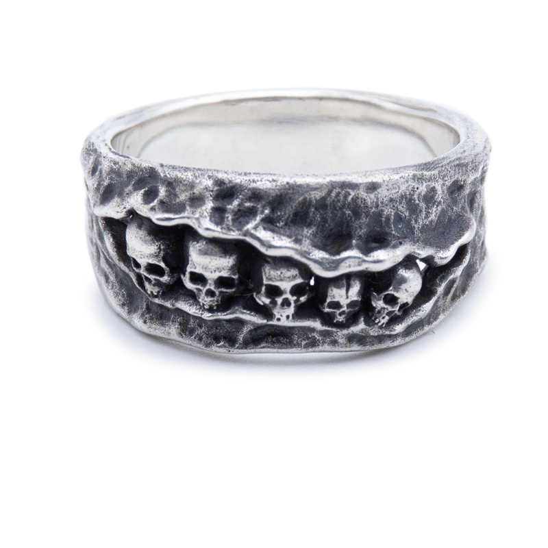 Nhẫn Hở Hình Đầu Lâu Bằng Thép Không Gỉ Phong Cách gothic Thời Trang Cho Nam