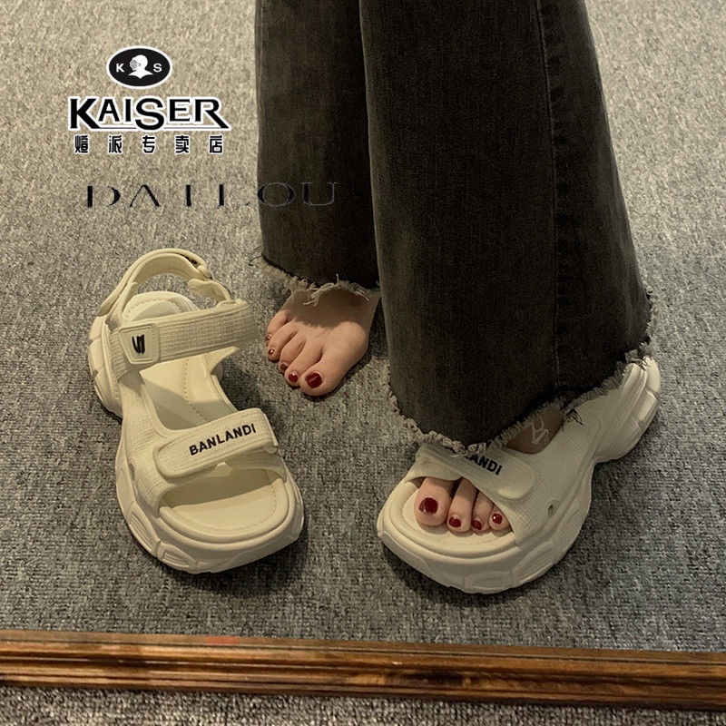 DAILOU Dép sandal nữ dép quai hậu nữ Đế Dày 2023 NEW thoải mái mềm mại dép đế cao  B98G1Q1 35Z230828