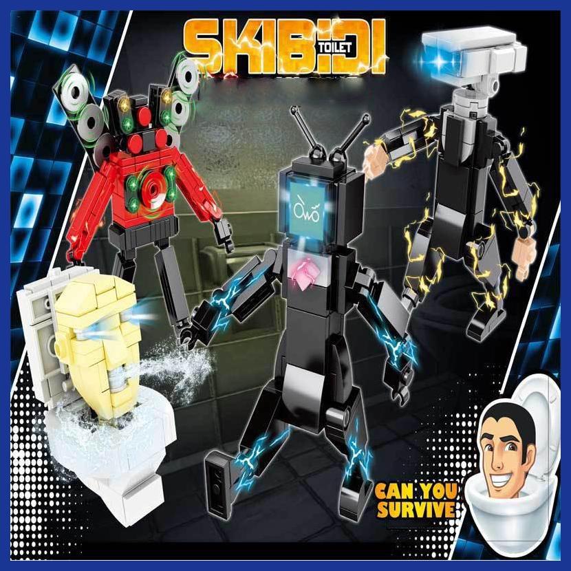 Skibidi Bộ 4 Món Đồ Chơi Xếp Hình toilet Độc Đáo