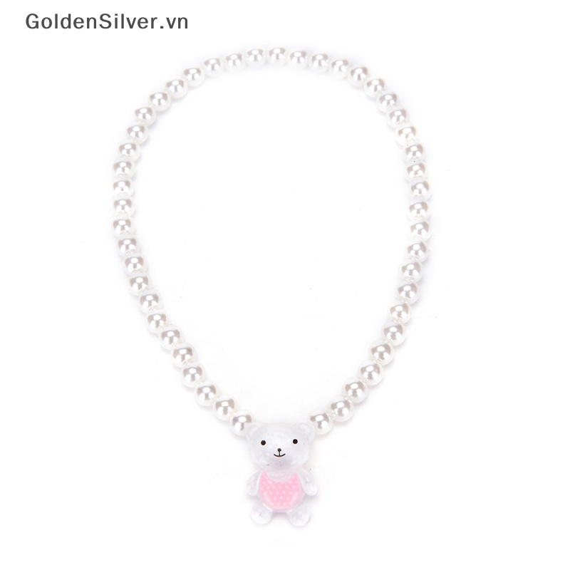 Bộ Trang Sức Gồm Vòng cổ Và Vòng Tay Và Nhẫn Màu Vàng Bạc Đính Hạt Cho Bé Gái vn