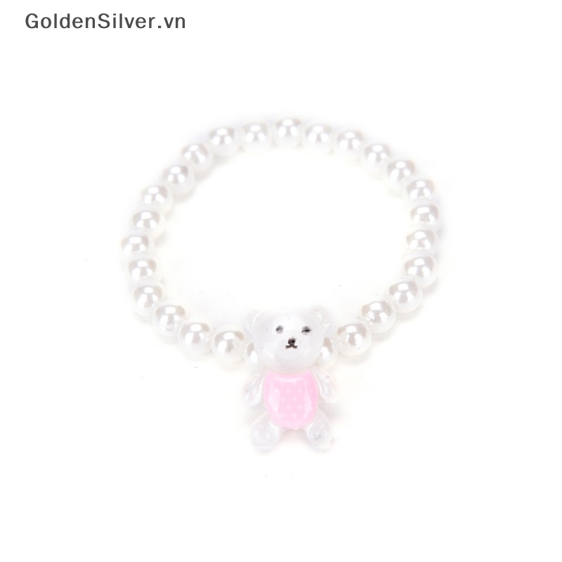 Bộ Trang Sức Gồm Vòng cổ Và Vòng Tay Và Nhẫn Màu Vàng Bạc Đính Hạt Cho Bé Gái vn