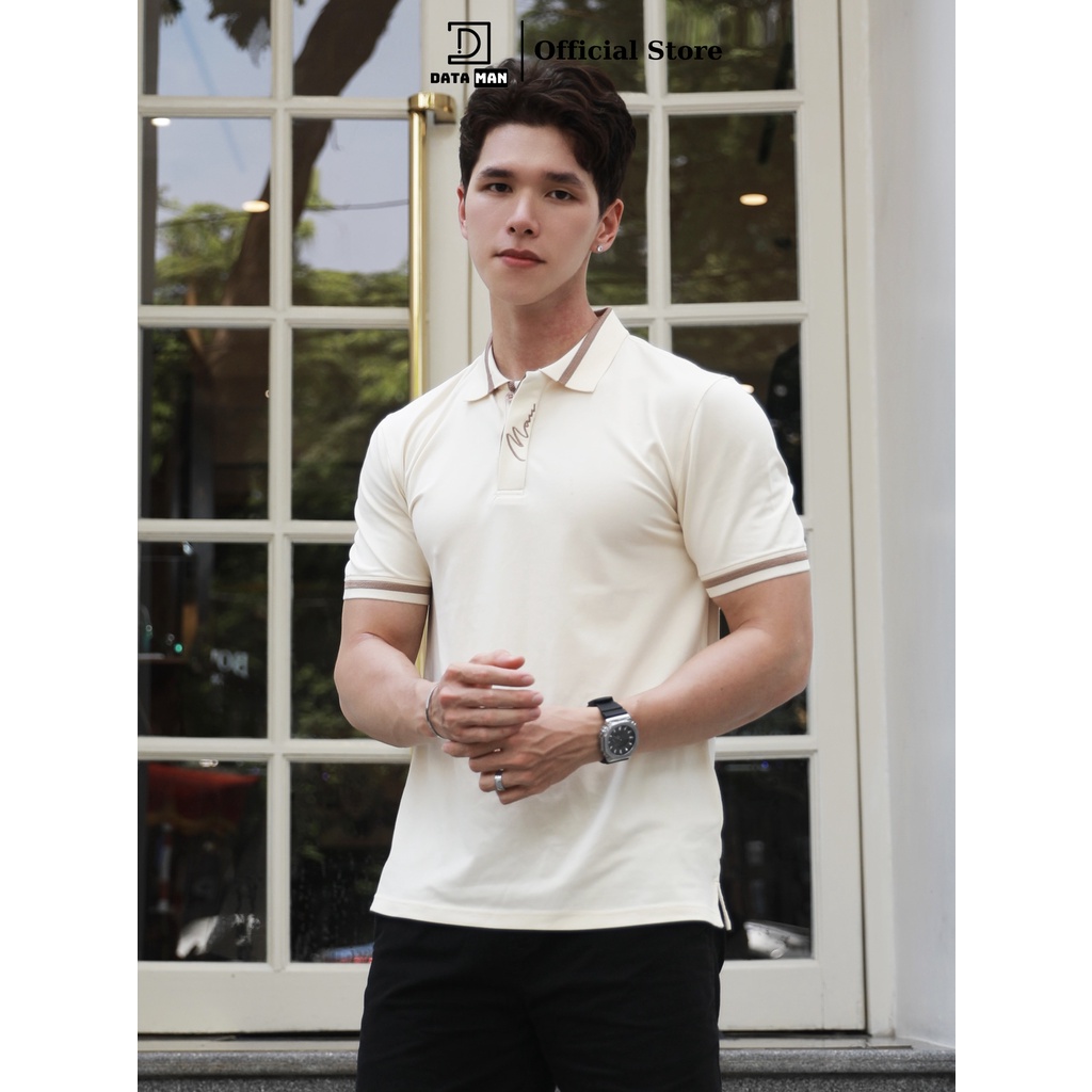 Áo Polo Nam DATAMAN cổ bẻ thêu nẹp, vải cá sấu CVC cao cấp, nam tính, trẻ trung, thanh lịch - PLV2305
