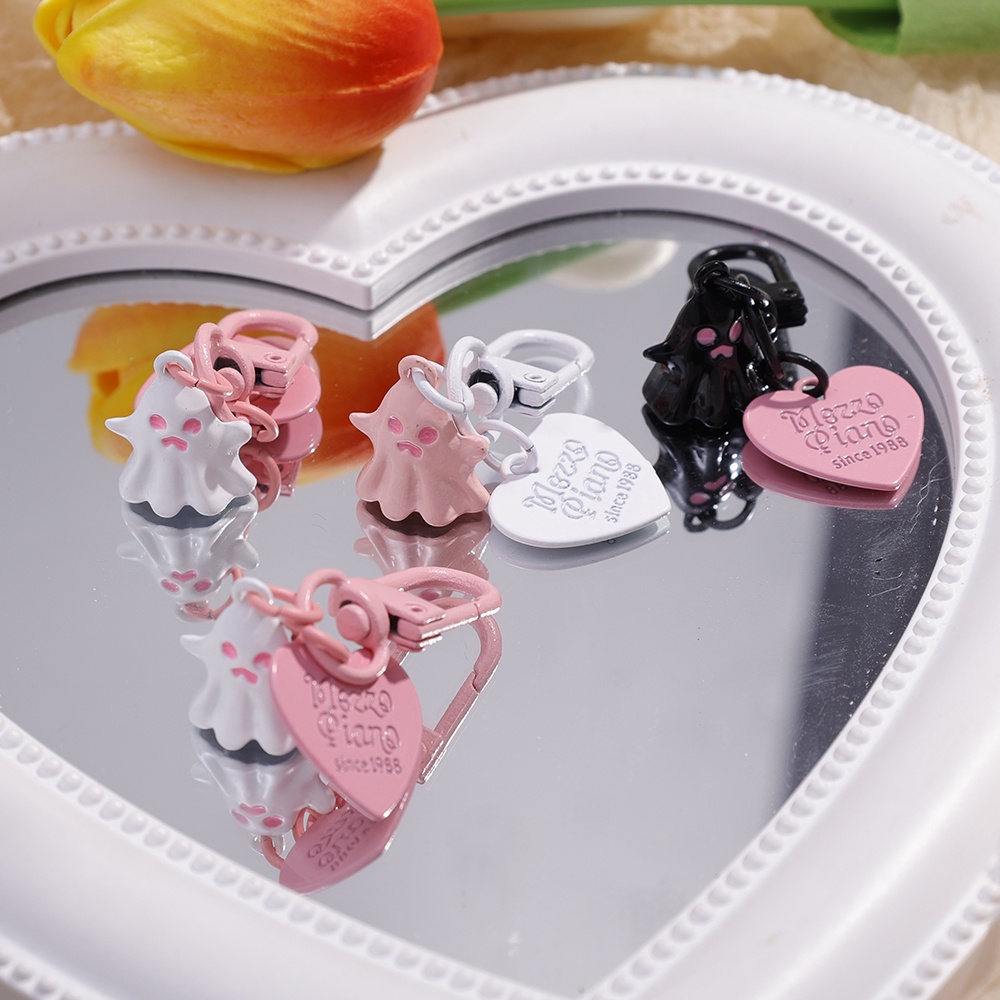 Móc Chìa Khóa Xe Hơi / Túi Xách Họa Tiết Trái Tim Hoạt Hình Vui Nhộn Thời Trang Cho Cặp Đôi