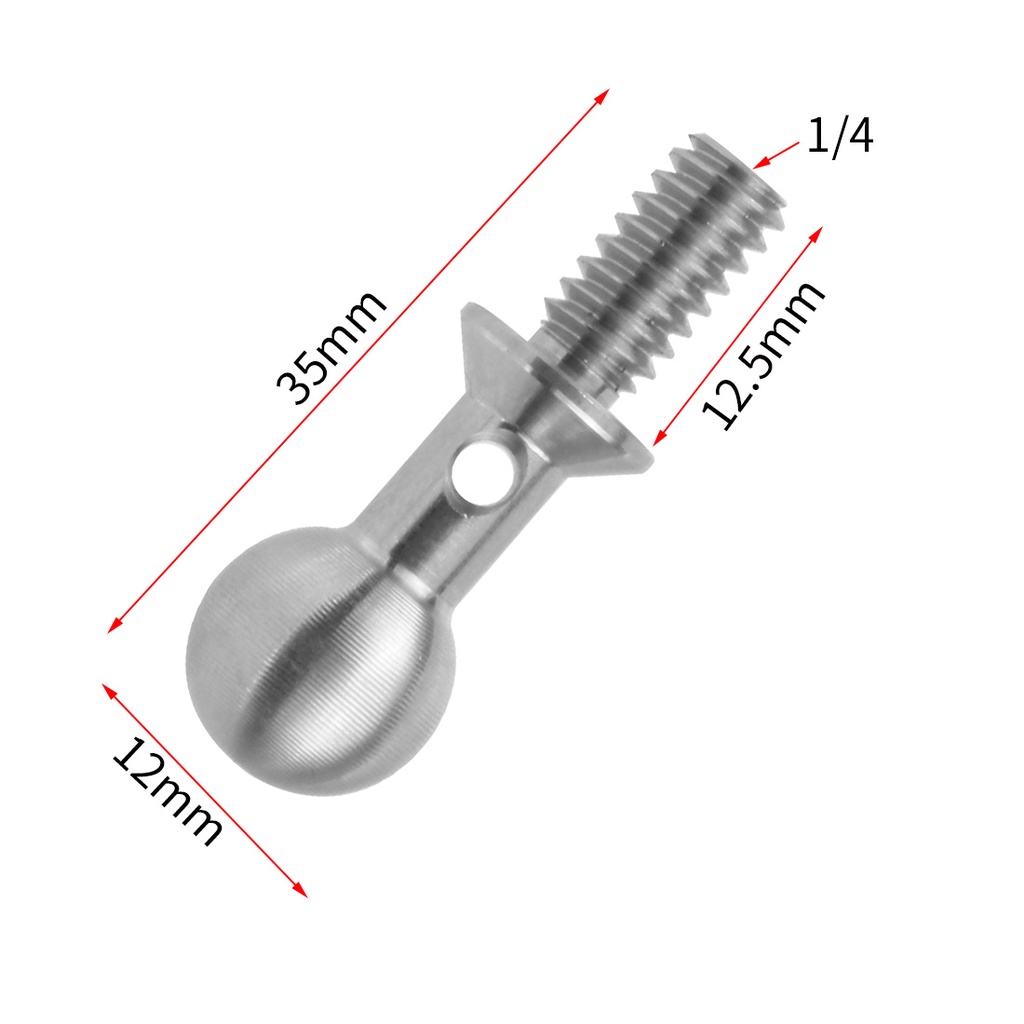 Thanh Nối Dài Bằng Thép Không Gỉ Hai Đầu 12mm Ốc Vít 1 / 4 "Cho Kẹp Màn Hình Máy Ảnh