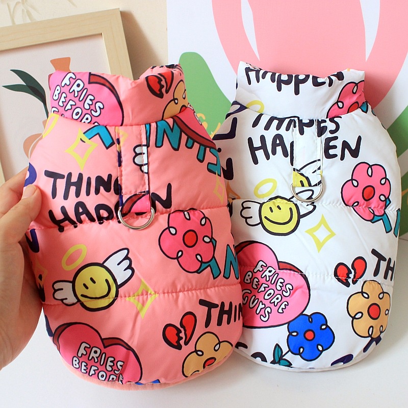 Áo Khoác Giữ Ấm Cho Thú Cưng Bằng Vải cotton Dày Nhiều Màu Thời Trang Thu Đông