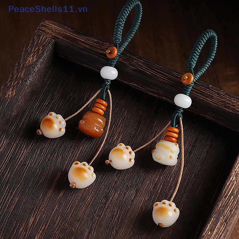 Dây Đeo Điện Thoại / Móc Khóa Hình Chân Mèo Dễ Thương Chống Thất Lạc Cho Nữ