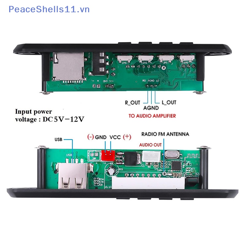 Bảng Mạch Khuếch Đại Tín Hiệu Âm Thanh fm bluetooth 5.0 mp3 usb Mô-Đun aux 3.5 mm Cho Xe Hơi